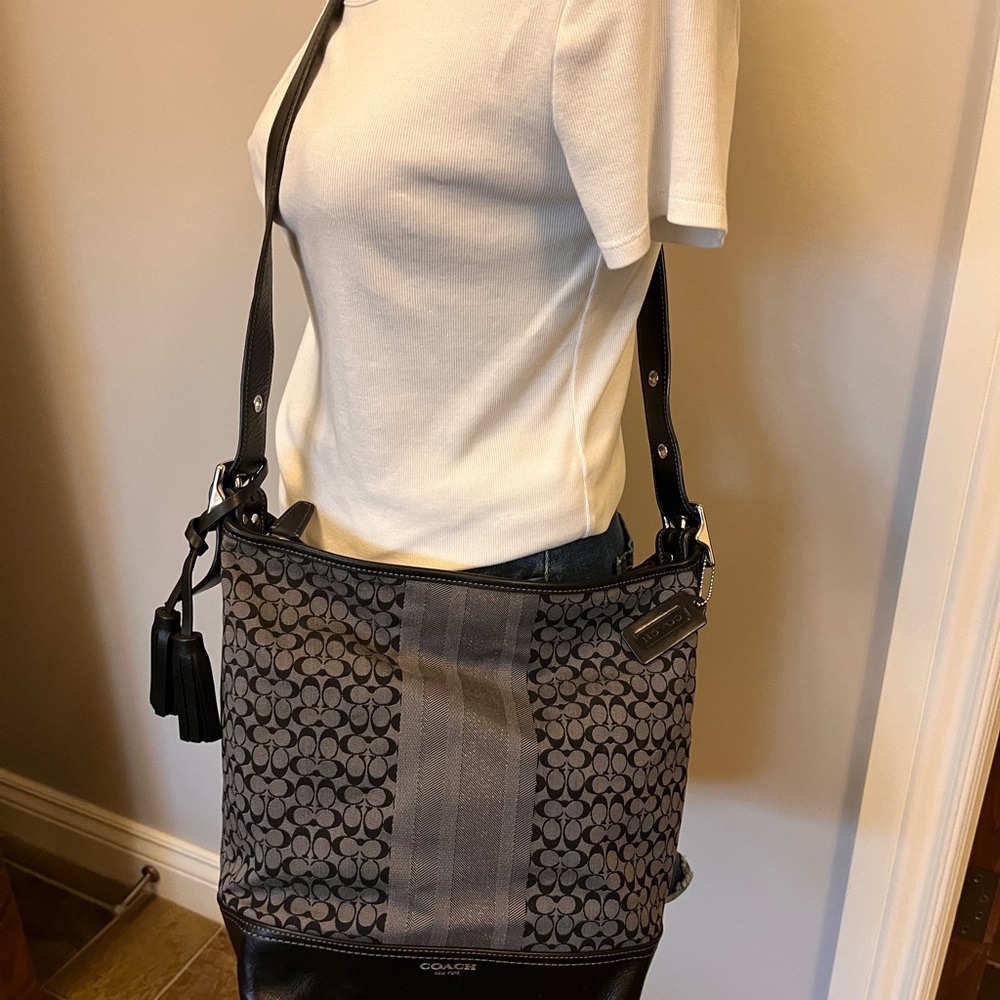 Coach Black and Gray Patterned Women's Bag